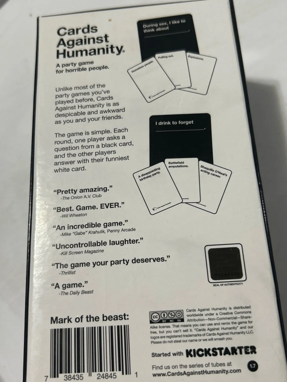 Cards Against Humanity Party Card Game - Black